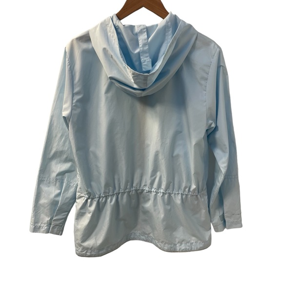 Vintage Nike Cinched Waist Light Blue Windbreaker Jacket with Hood Medium - Picture 2 of 14